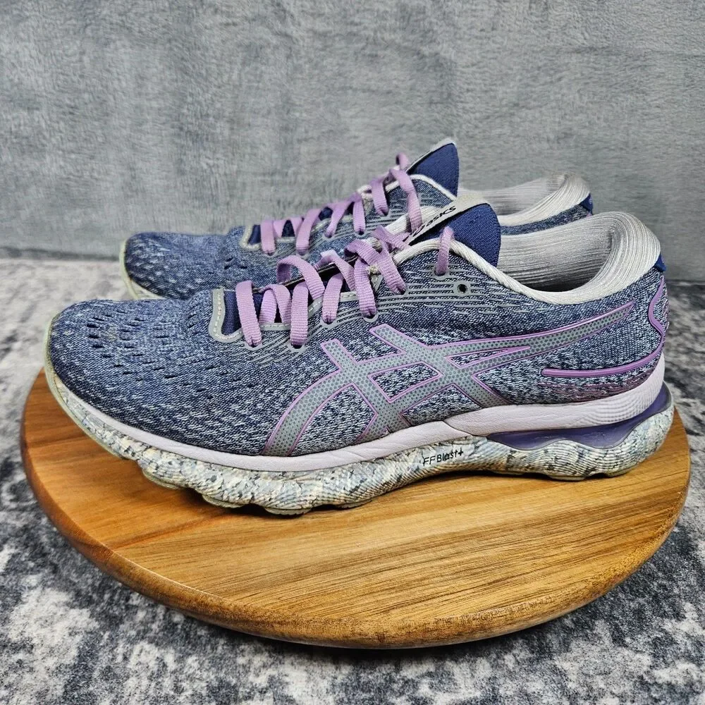 ASICS GEL-Nimbus 24 Shoes Womens 8.5 Purple Speckle Running Sneaker 1012B370